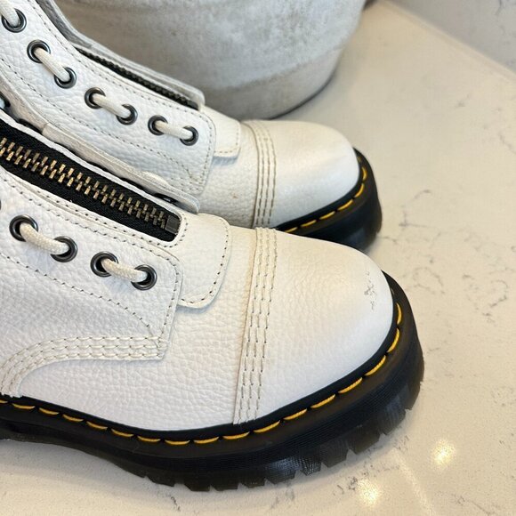 DR. MARTENS Sinclair Platform Bootie (Women) in White Milled Nappa Leather US 8 - Picture 6 of 10